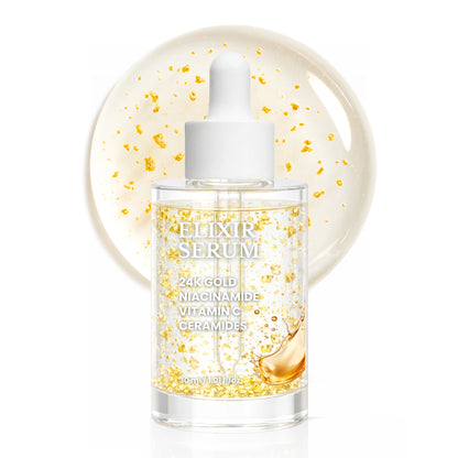 Elixir Serum with 24kGold Ceramides Niacinamide Vitamin C - Tester