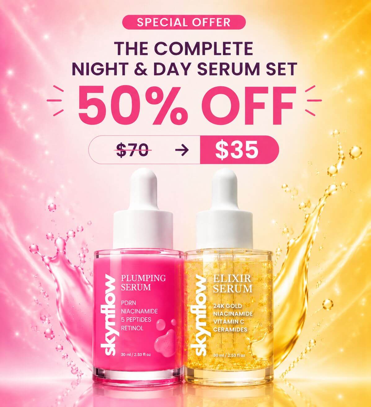 Elixir + Plumping Serums - 50% OFF